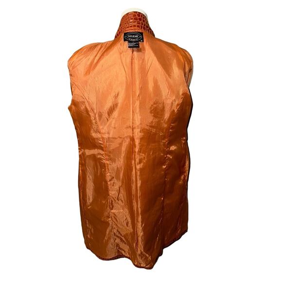 Selene Retro Faux Crocodile Print Copper Trench Sz L - Picture 7 of 7